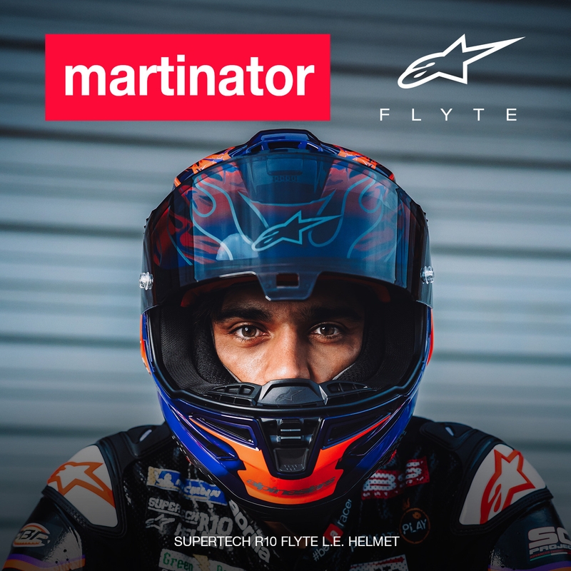 Casque intégral de moto Alpinestars Supertech R-10 Flyte édition limitée Jorge Martin violet-rouge