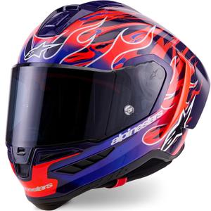 Casque intégral de moto Alpinestars Supertech R-10 Flyte édition limitée Jorge Martin violet-rouge