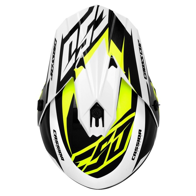 Cassida Cross Cup Two Motocross Helmet noir-blanc-gris-jaune fluo