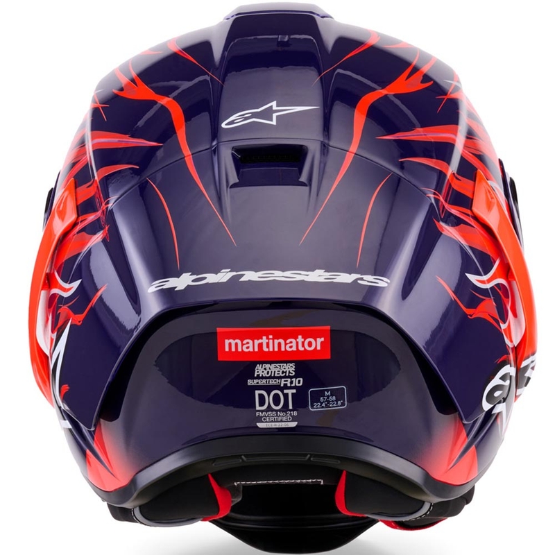 Casque intégral de moto Alpinestars Supertech R-10 Flyte édition limitée Jorge Martin violet-rouge
