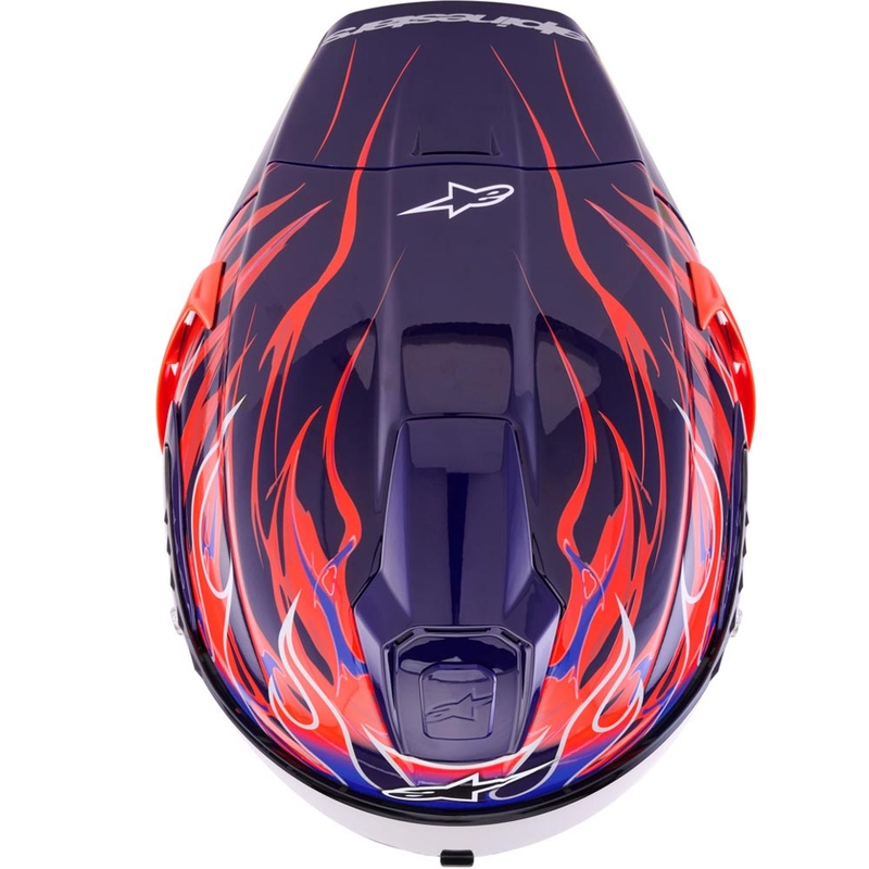 Casque intégral de moto Alpinestars Supertech R-10 Flyte édition limitée Jorge Martin violet-rouge
