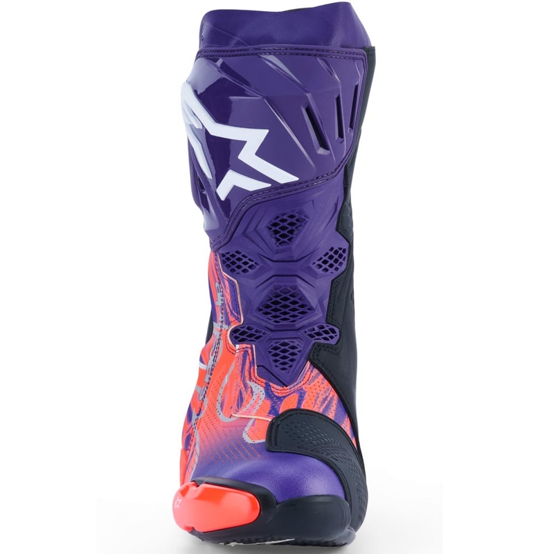 Bottes de moto Alpinestars Supertech R Vented Flyte édition limitée Jorge Martin violet-rouge-noir