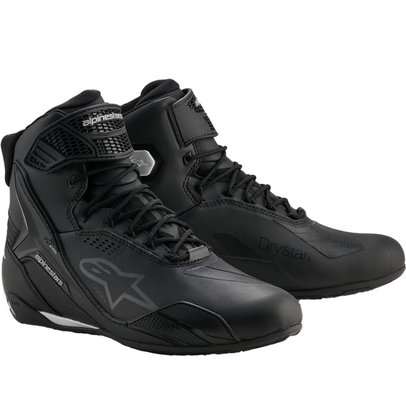 Bottes de moto Alpinestars Stella Faster-4 Drystar pour femme, noir et argent