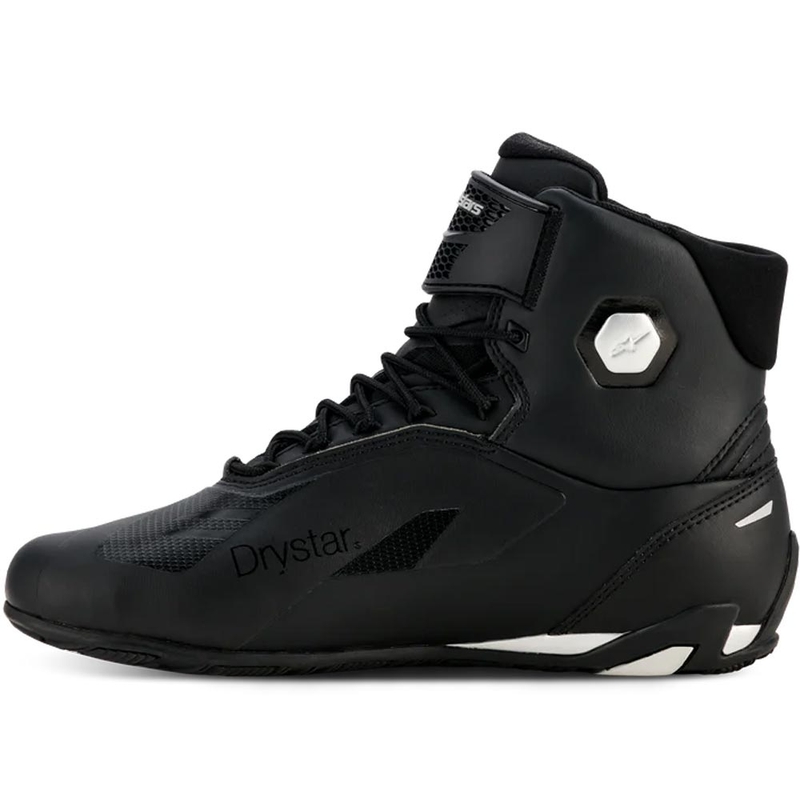 Bottes de moto Alpinestars Stella Faster-4 Drystar pour femme, noir et argent