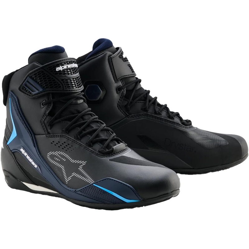 Bottes de moto Alpinestars Faster-4 Drystar noir-bleu-blanc