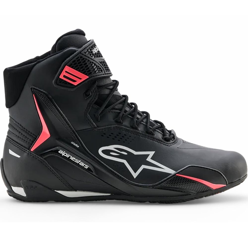 Bottes de moto Alpinestars Stella Faster-4 Drystar pour femmes, noir-gris-rouge