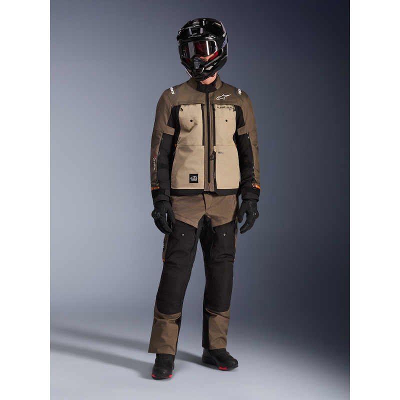 Blouson de moto Alpinestars Cusco Drystar marron-noir