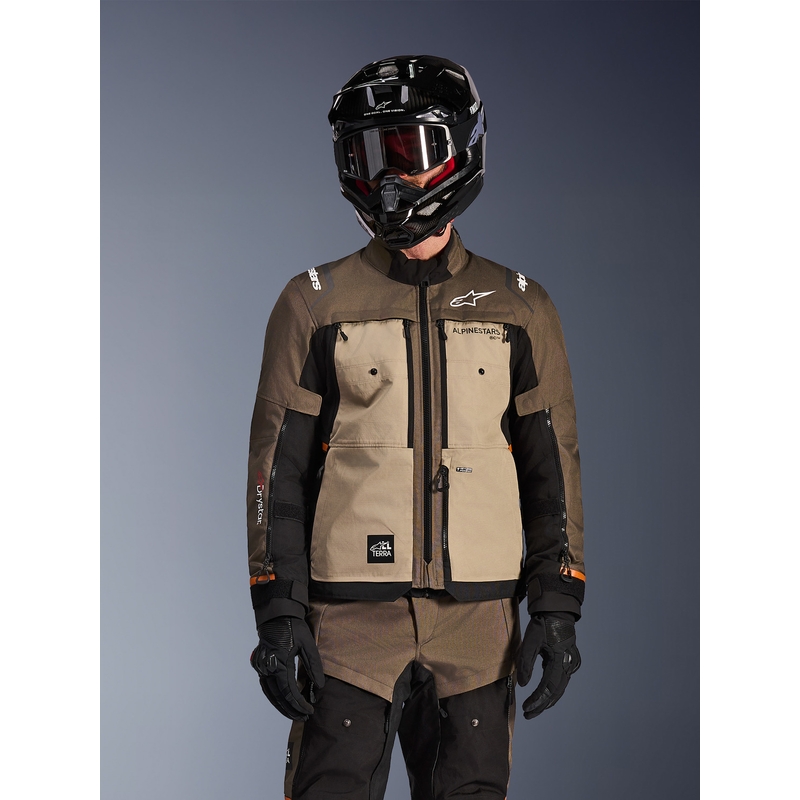 Blouson de moto Alpinestars Cusco Drystar marron-noir