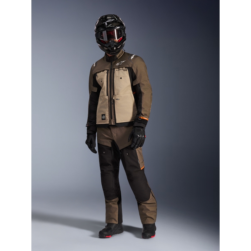 Blouson de moto Alpinestars Cusco Drystar marron-noir