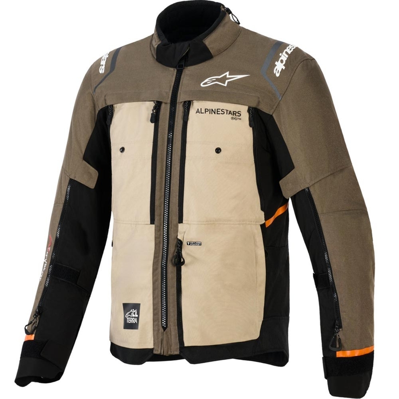 Blouson de moto Alpinestars Cusco Drystar marron-noir