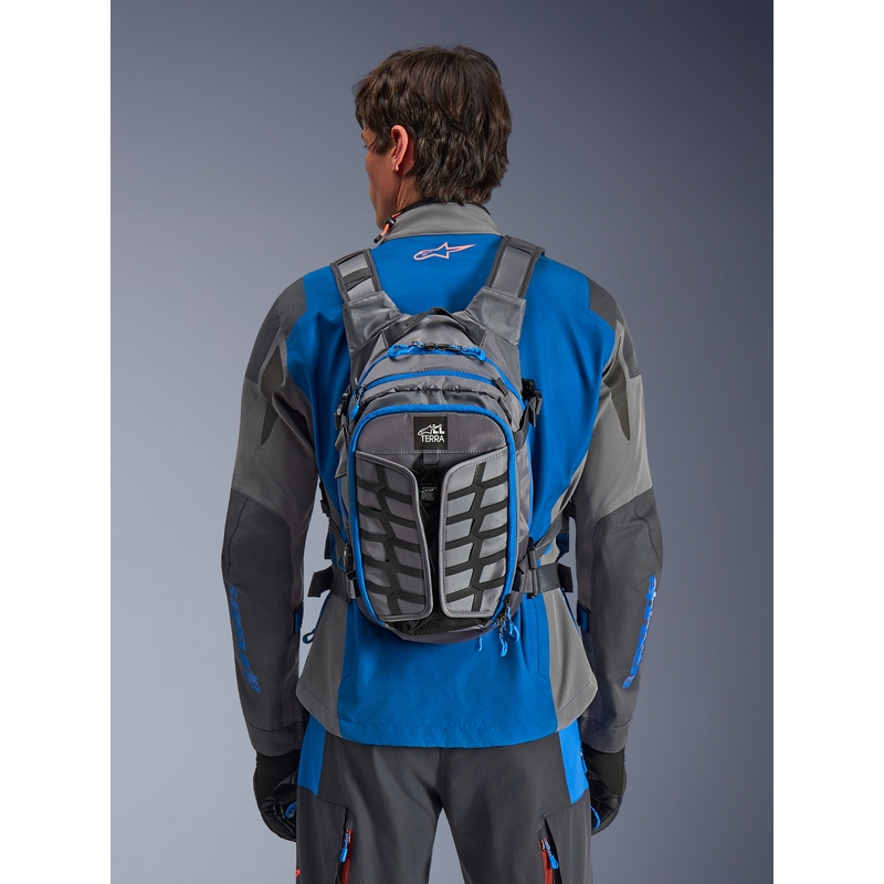 Sac à dos moto Alpinestars AT-15 gris foncé-gris-bleu 15 l