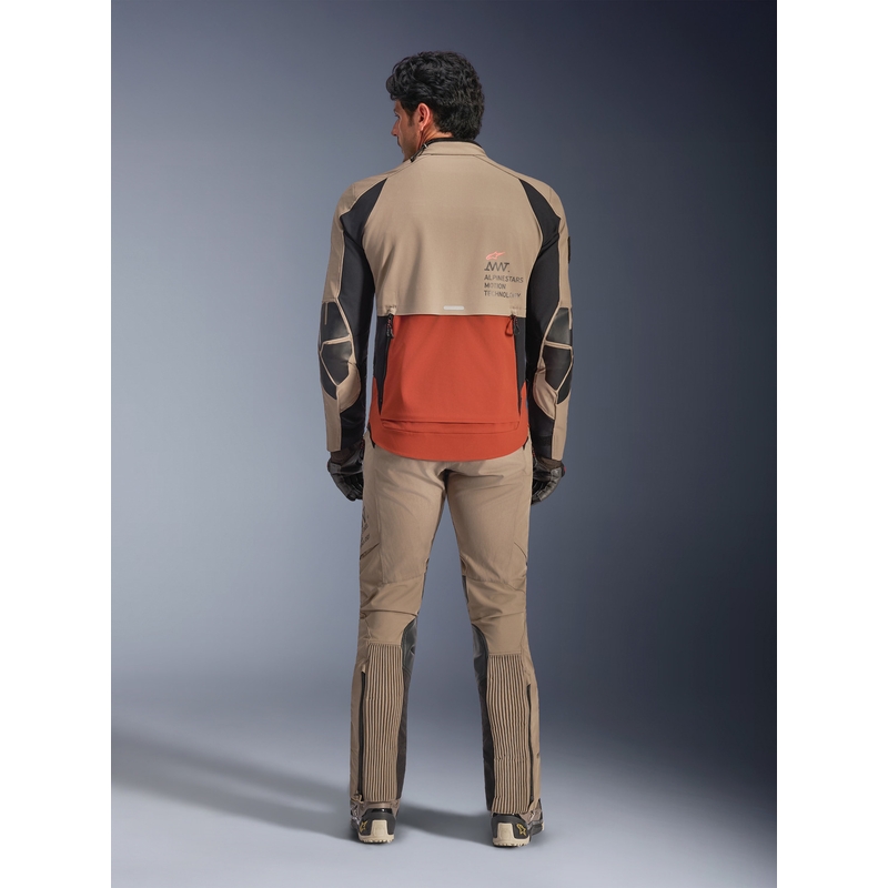 Blouson de moto Alpinestars AMT-8 Stretch Drystar XF marron-orange-noir