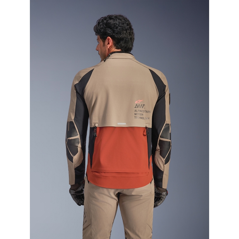 Blouson de moto Alpinestars AMT-8 Stretch Drystar XF marron-orange-noir