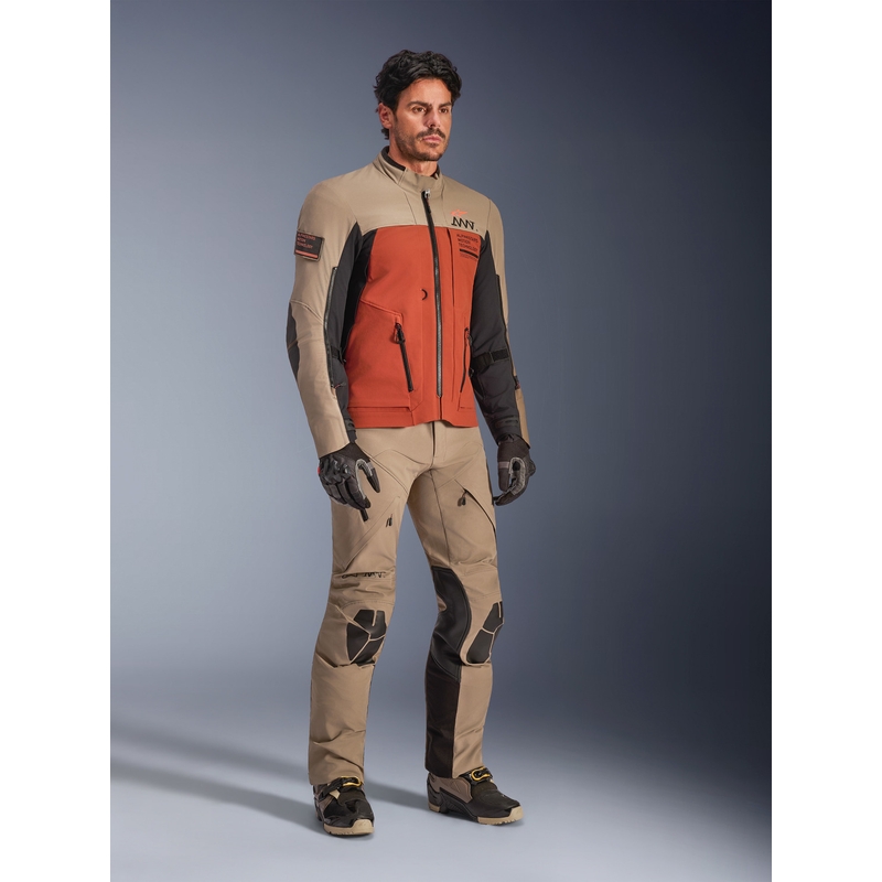 Blouson de moto Alpinestars AMT-8 Stretch Drystar XF marron-orange-noir