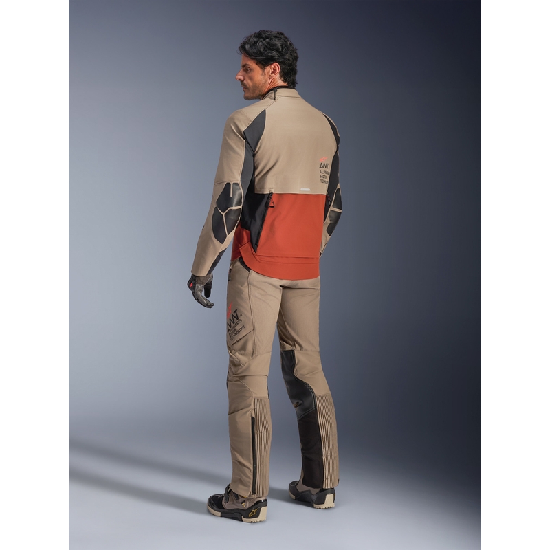 Blouson de moto Alpinestars AMT-8 Stretch Drystar XF marron-orange-noir