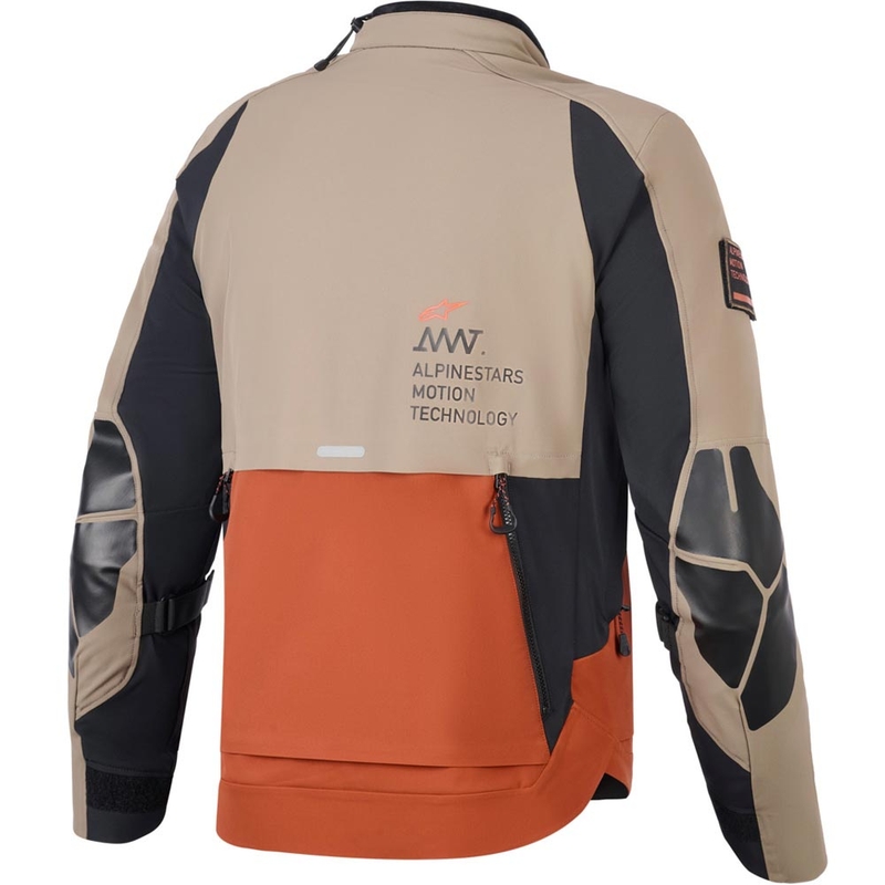 Blouson de moto Alpinestars AMT-8 Stretch Drystar XF marron-orange-noir