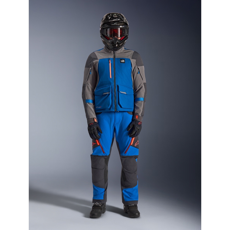 Blouson de moto Alpinestars Maxdura Drystar XF bleu-gris foncé