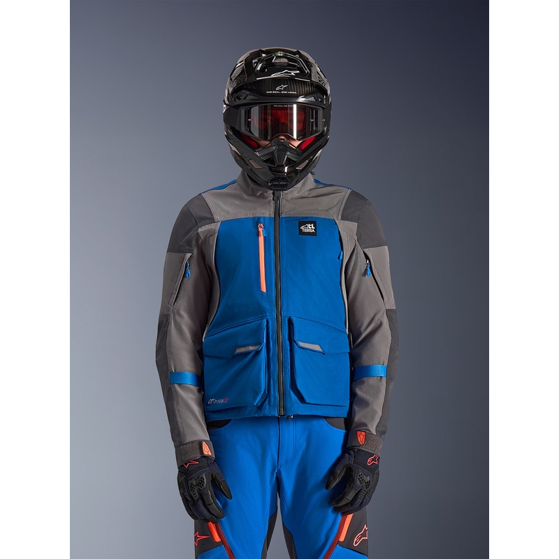 Blouson de moto Alpinestars Maxdura Drystar XF bleu-gris foncé