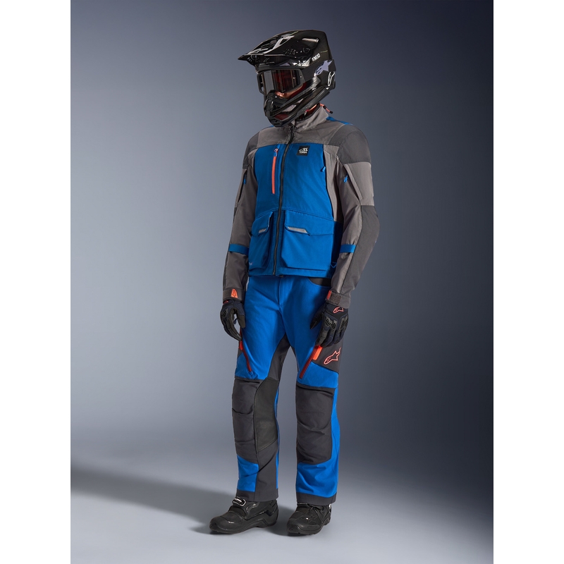Blouson de moto Alpinestars Maxdura Drystar XF bleu-gris foncé