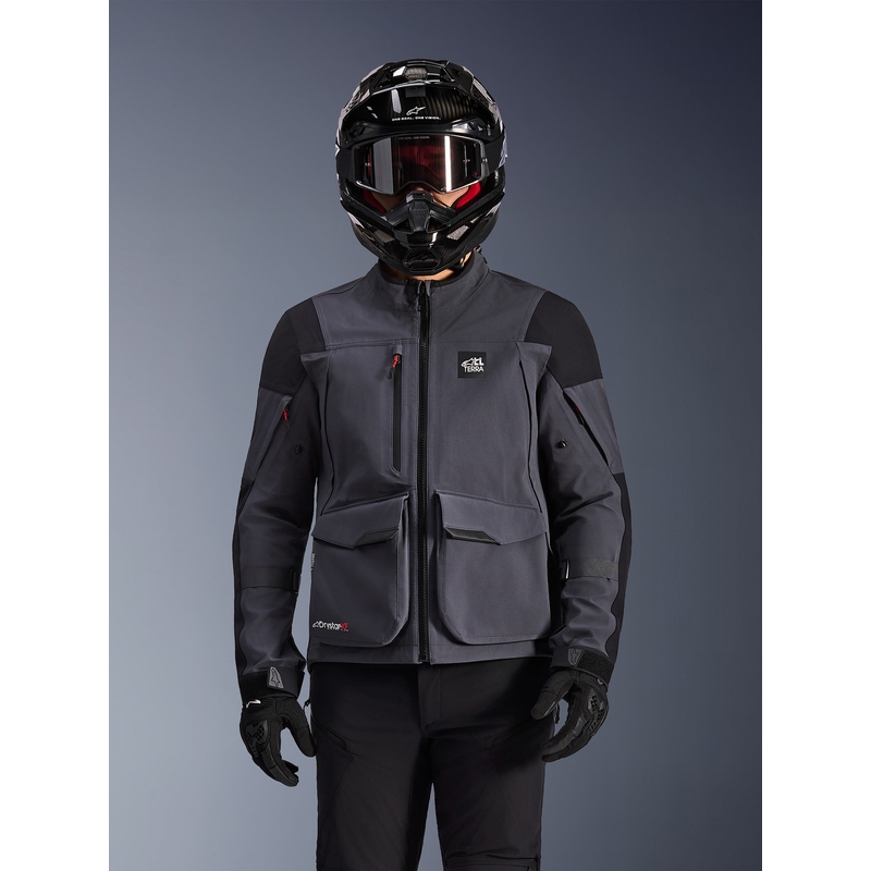 Blouson de moto Alpinestars Maxdura Drystar XF gris foncé-noir