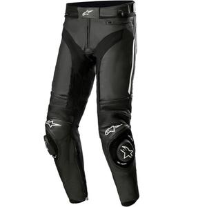 Pantalon de moto en cuir Alpinestars Missile 3 noir et blanc