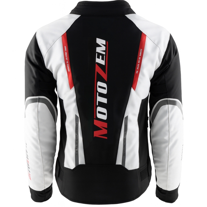 Veste de moto pour femme Motozem Team 2 noir et blanc