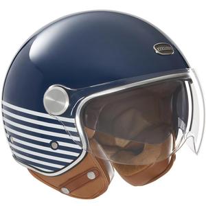 Casque de moto jet NOX Exklusiv Smart 2 Marina bleu et blanc