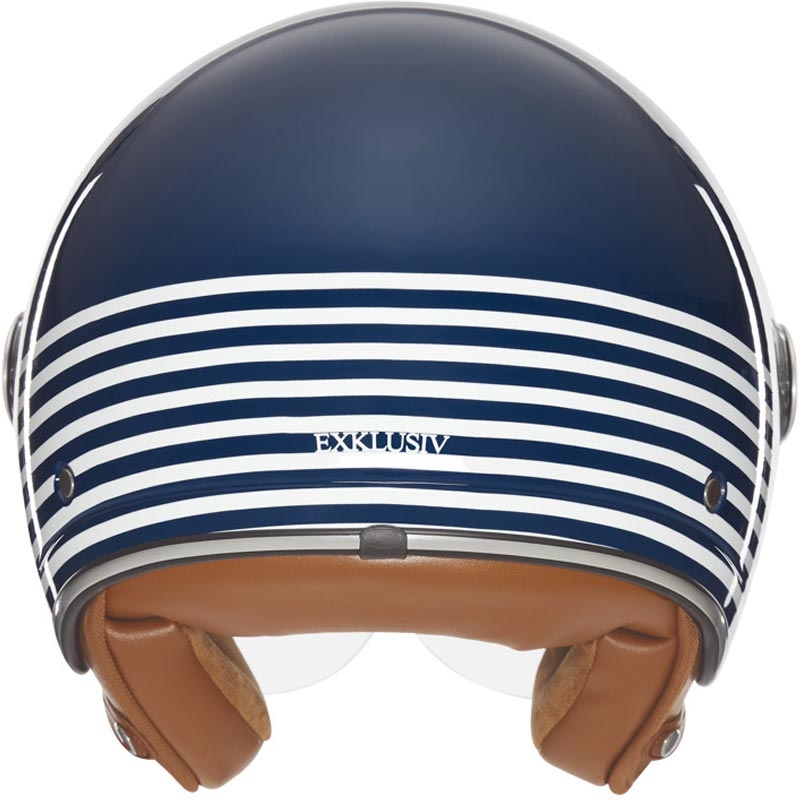 Casque de moto jet NOX Exklusiv Smart 2 Marina bleu et blanc