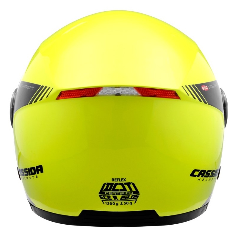 Cassida Reflex Casque moto ouvert de sécurité noir-jaune fluo