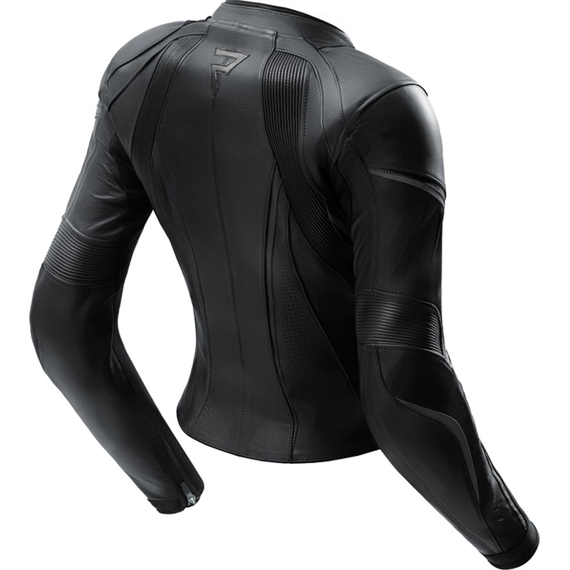 Blouson de moto en cuir pour femme Rebelhorn Diva ST noir