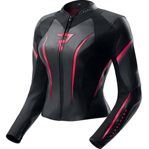 Veste de moto en cuir pour femme Rebelhorn Diva ST noir et rose