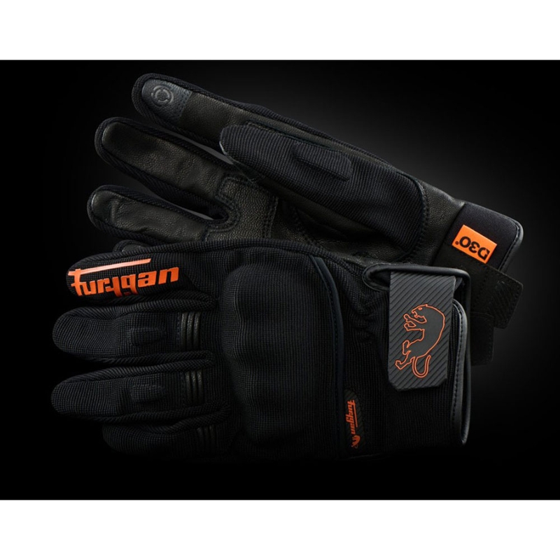 Gants de moto Furygan Jet D3O Evo noir et orange