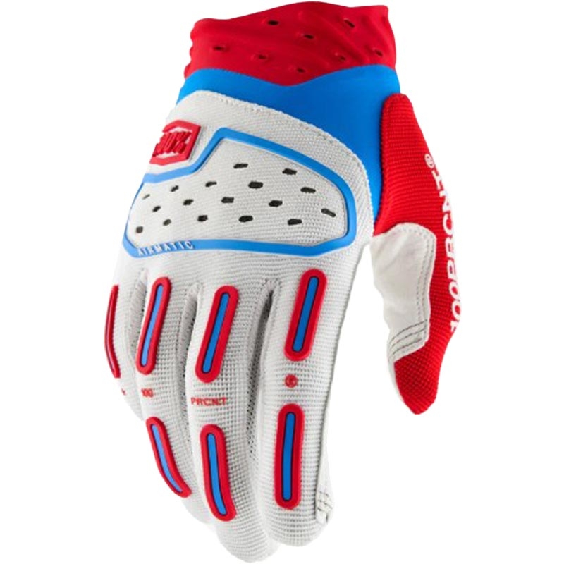Gants de motocross 100% Airmatic 2 rouge-blanc-bleu