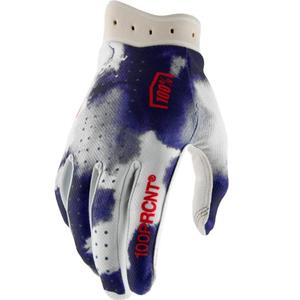 Gants de motocross 100% iTrack bleu et blanc