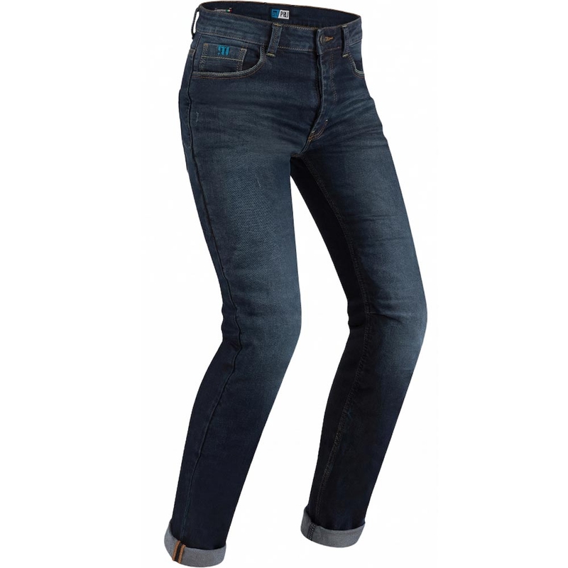 Jeans moto PMJ Caferacer Legend bleu foncé soldes