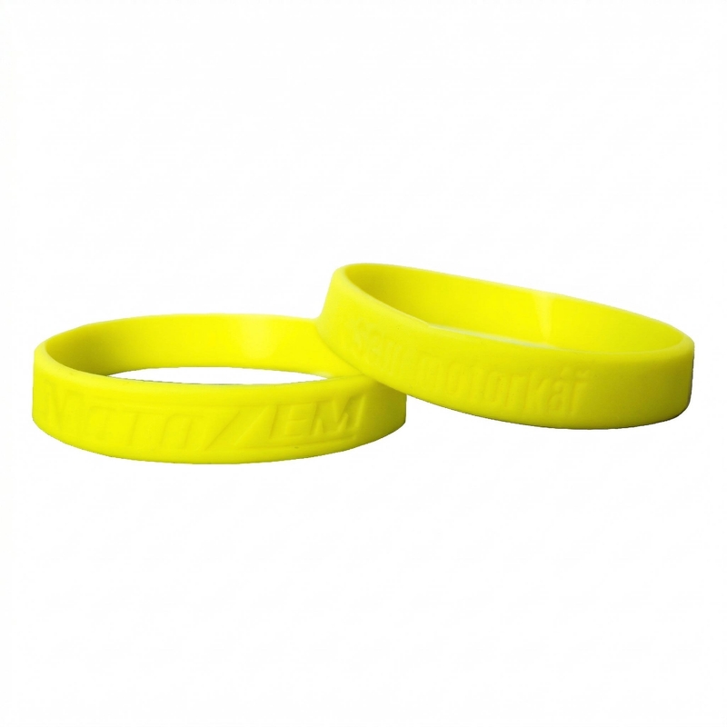 Bracelet MotoZem CZ Je suis motard jaune fluo