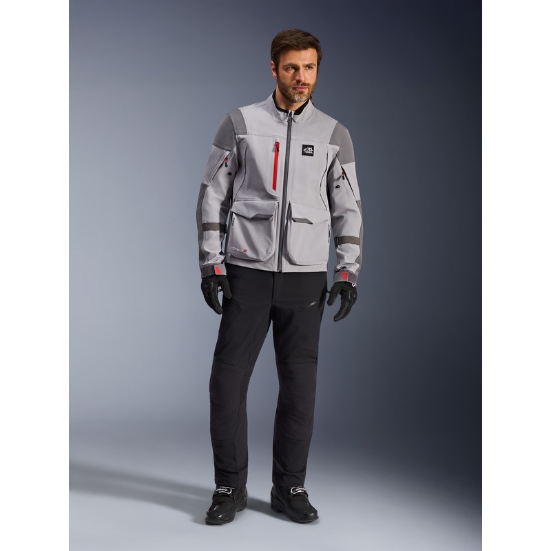Blouson de moto Alpinestars Maxdura Drystar XF gris clair-gris foncé