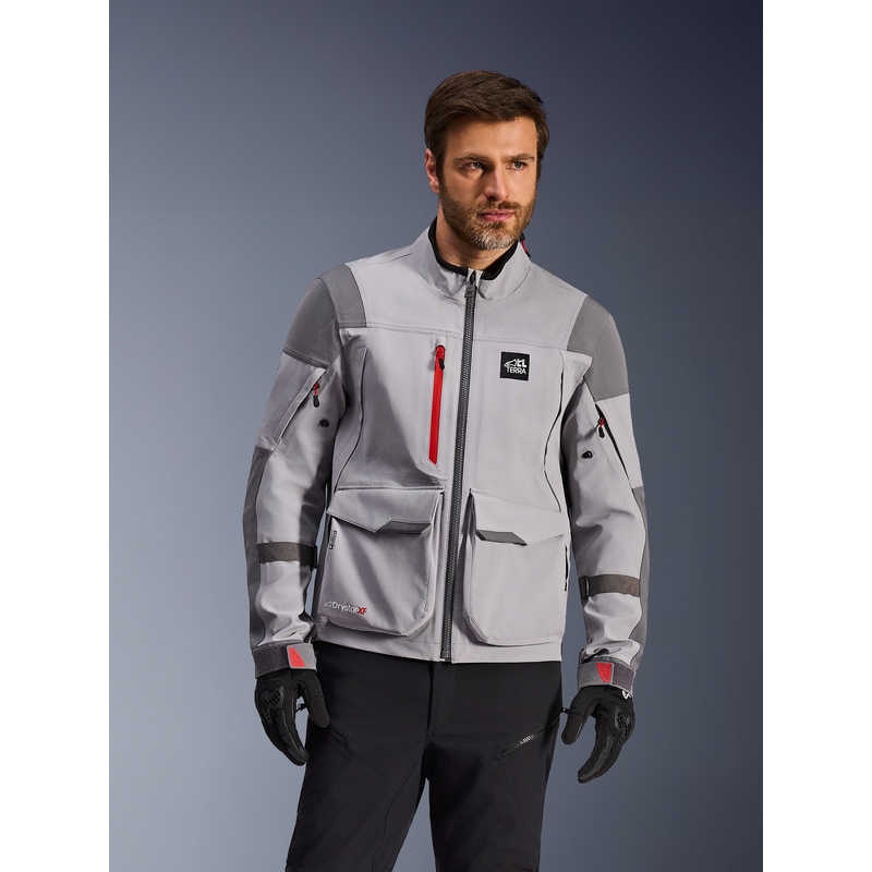Blouson de moto Alpinestars Maxdura Drystar XF gris clair-gris foncé