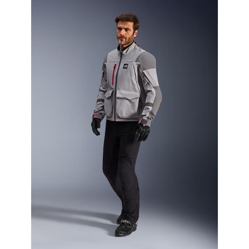 Blouson de moto Alpinestars Maxdura Drystar XF gris clair-gris foncé