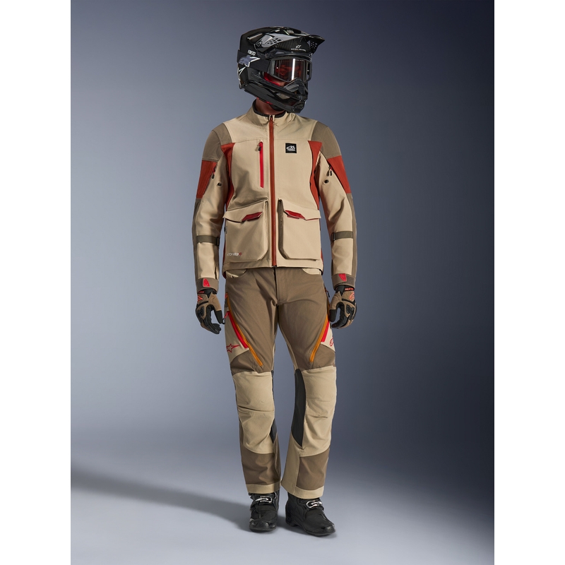 Blouson de moto Alpinestars Maxdura Drystar XF marron-orange