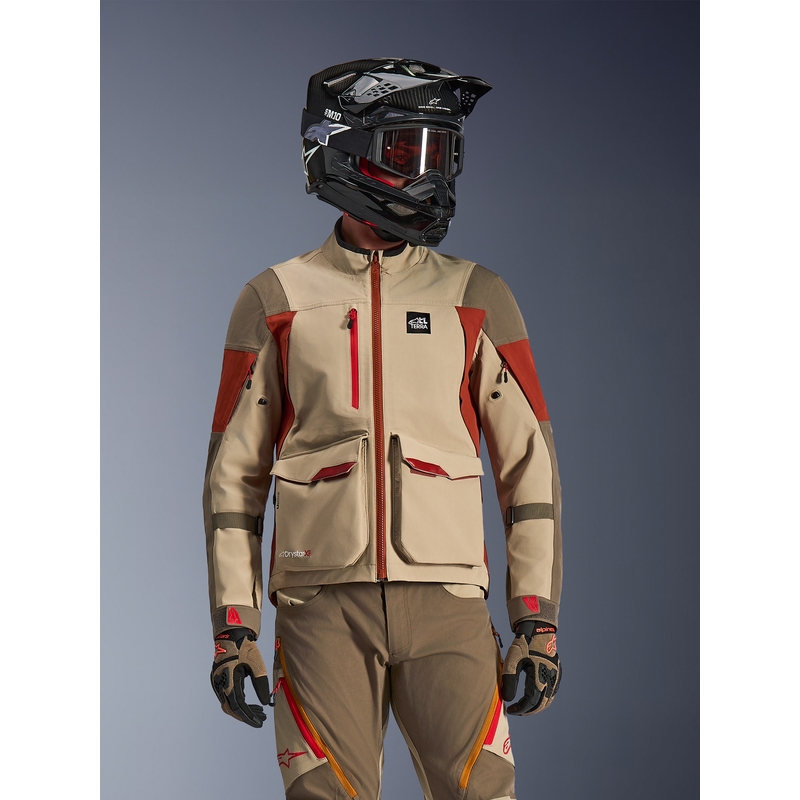 Blouson de moto Alpinestars Maxdura Drystar XF marron-orange