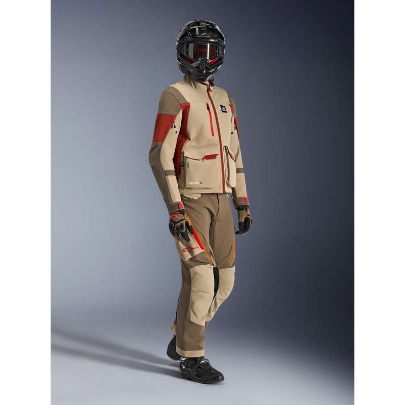 Blouson de moto Alpinestars Maxdura Drystar XF marron-orange
