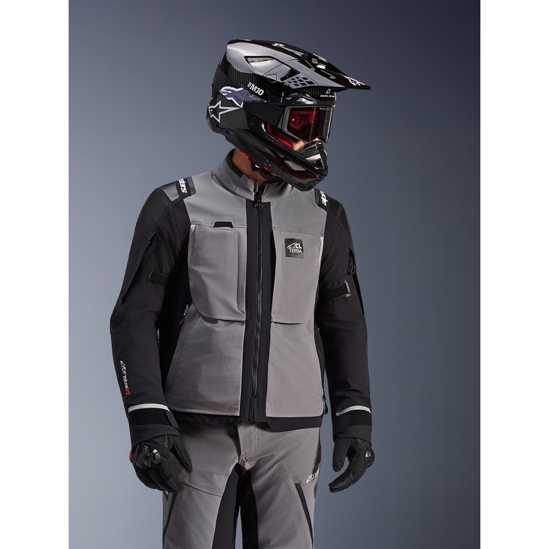 Blouson de moto Alpinestars Andes PRO Drystar XF Gris foncé-Noir