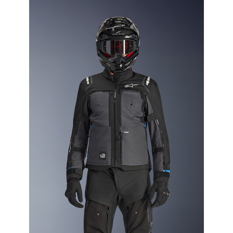 Blouson de moto Alpinestars Cusco Drystar noir-gris foncé