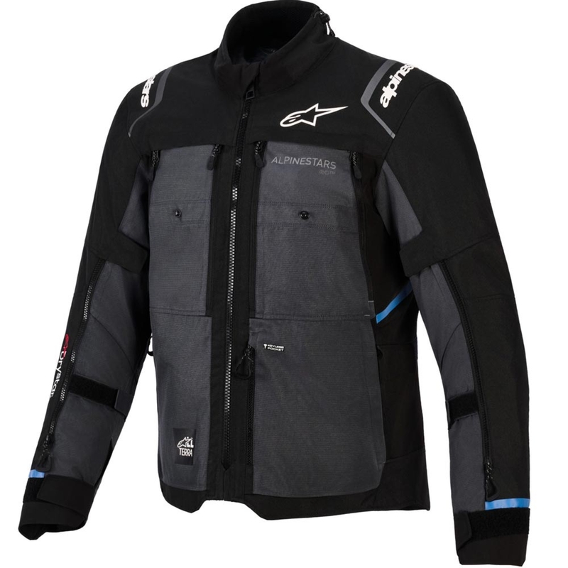 Blouson de moto Alpinestars Cusco Drystar noir-gris foncé