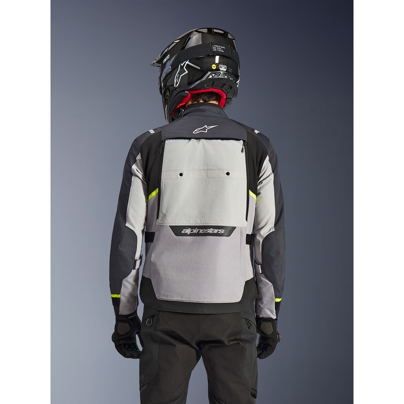 Blouson de moto Alpinestars Cusco Drystar gris clair-bleu clair-bleu foncé
