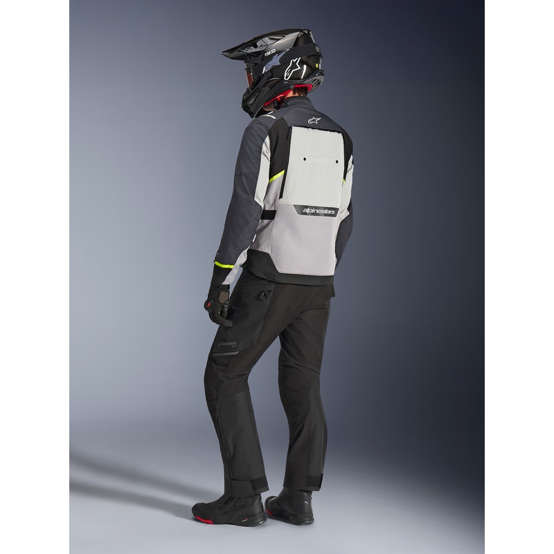 Blouson de moto Alpinestars Cusco Drystar gris clair-bleu clair-bleu foncé
