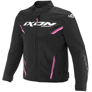 Veste de moto enfant IXON Striker 2 noire et rose fluo
