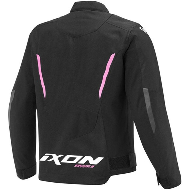 Veste de moto enfant IXON Striker 2 noire et rose fluo