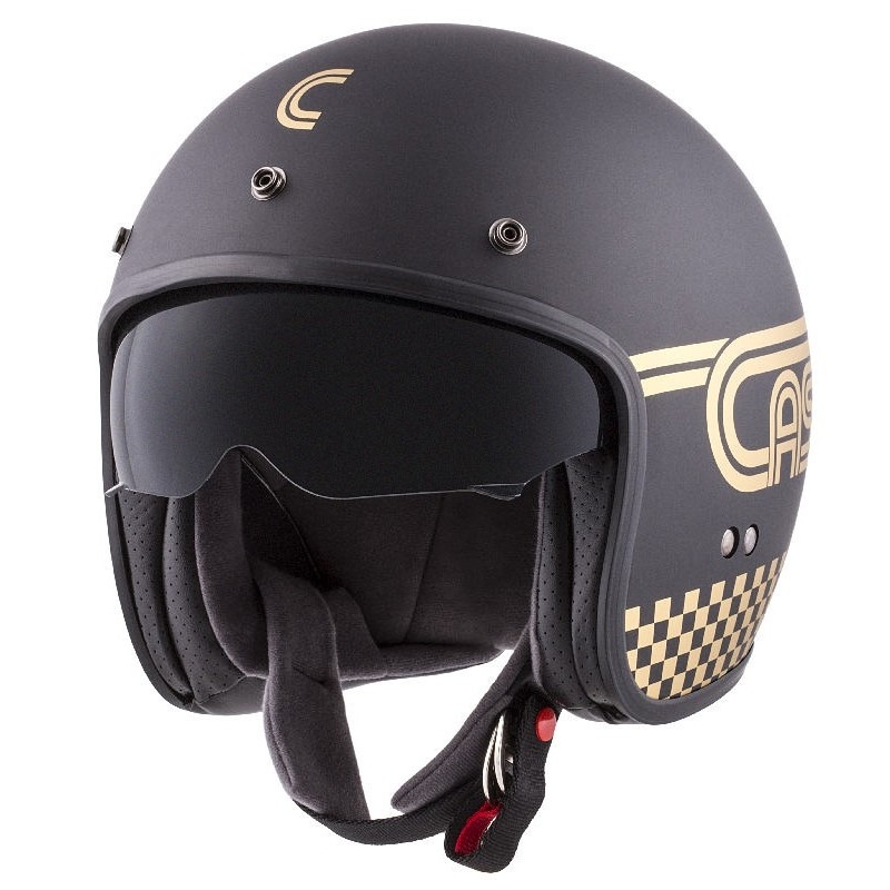 Casque moto ouvert Cassida Oxygen Rondo noir et or